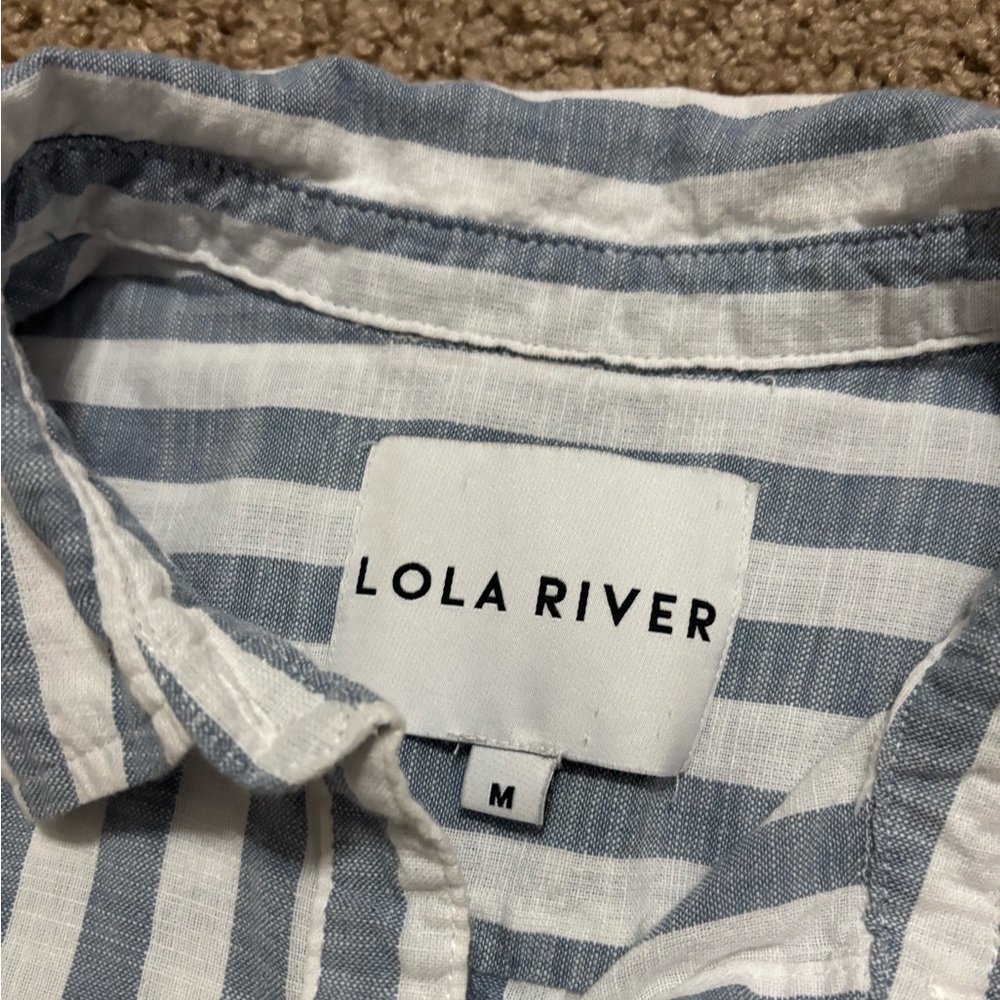 Lola River Stripe Shirt Size Medium 100% Cotton - Picture 6 of 6